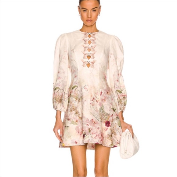 Zimmermann Dancer Hummingbird Mini Dress- Alabaster Garden Floral - Picture 4 of 16